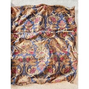 Chaps Leighton Pillow Shams Navy Blue Gold Paisley Corded Gold Trim 20x26 in